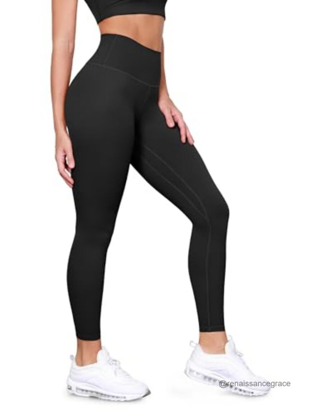 Tummy Control Compression Leggings High Waist 25 Inseam Workout Yoga